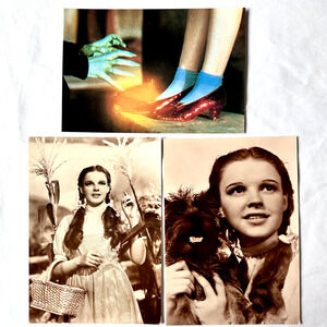 Vtg Wizard of Oz x3 Postcard Dorothy Red Ruby Slippers 6x4 Unused Judy Garland